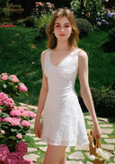 Blanche Broderie Mini Dress