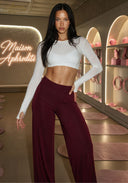 Élance Flow™ high-waisted straight-leg yoga pants in burgundy