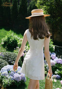 Blanche Broderie Mini Dress
