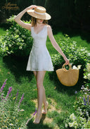 Blanche Broderie Mini Dress