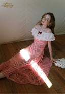 Awakening Rose Plaid Maxi Dress