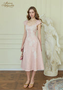 French Retro Lace Midi Dress