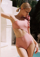 Port Grimaud Rosette One-Shoulder Swimsuit