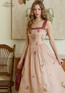 Original 3D 8 Hours Hand-Embroidered Linen Maxi Dress