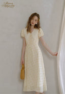 Lemon Garden Lace Tea Dress