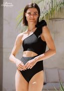 Port Grimaud Rosette One-Shoulder Swimsuit