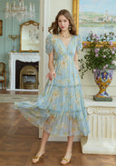 Summer Retro Silk Vacation Dress