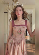 Original 3D 8 Hours Hand-Embroidered Linen Maxi Dress